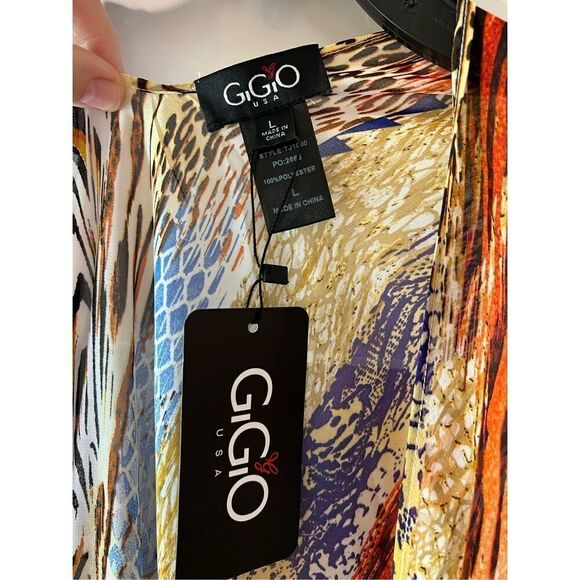 New GlGIO Kimono rainbow leopard print striped pattern with bat sleeves - Picture 12 of 14